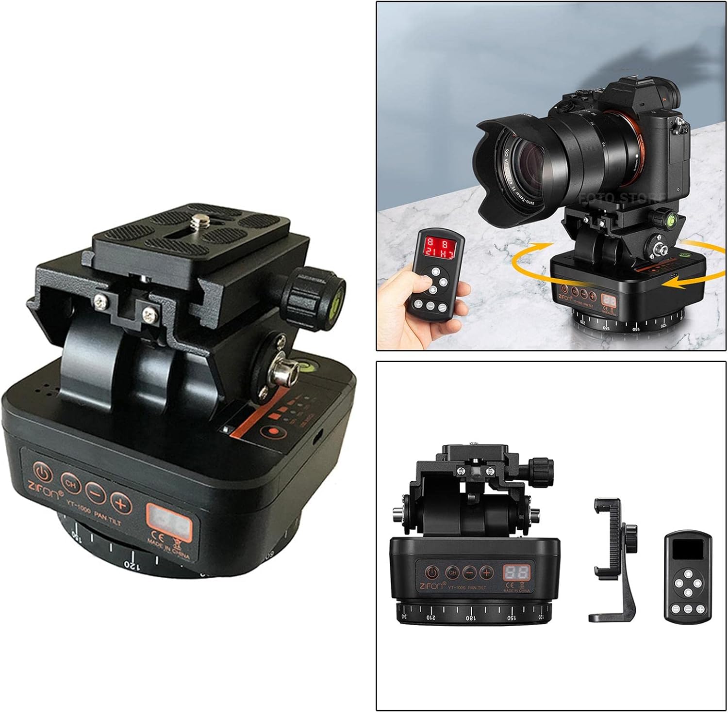 Homyl Motorized Panoramic Tripod Head with Variable Speed, Time and Direction- Perfect DSLR Cameras Smartphone Timelapse Rotator