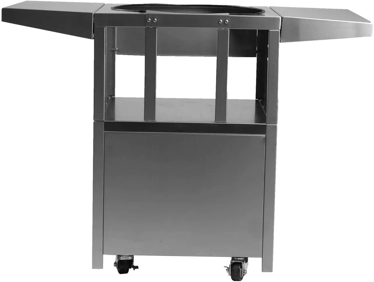 BBQGUYS Signature Stainless Steel Grill Cart for 18-Inch Kamado Grill - Fits The Blaze Kamado, Big Green Egg Large, & Kamado Joe Classic - BBQ-KGC-SS