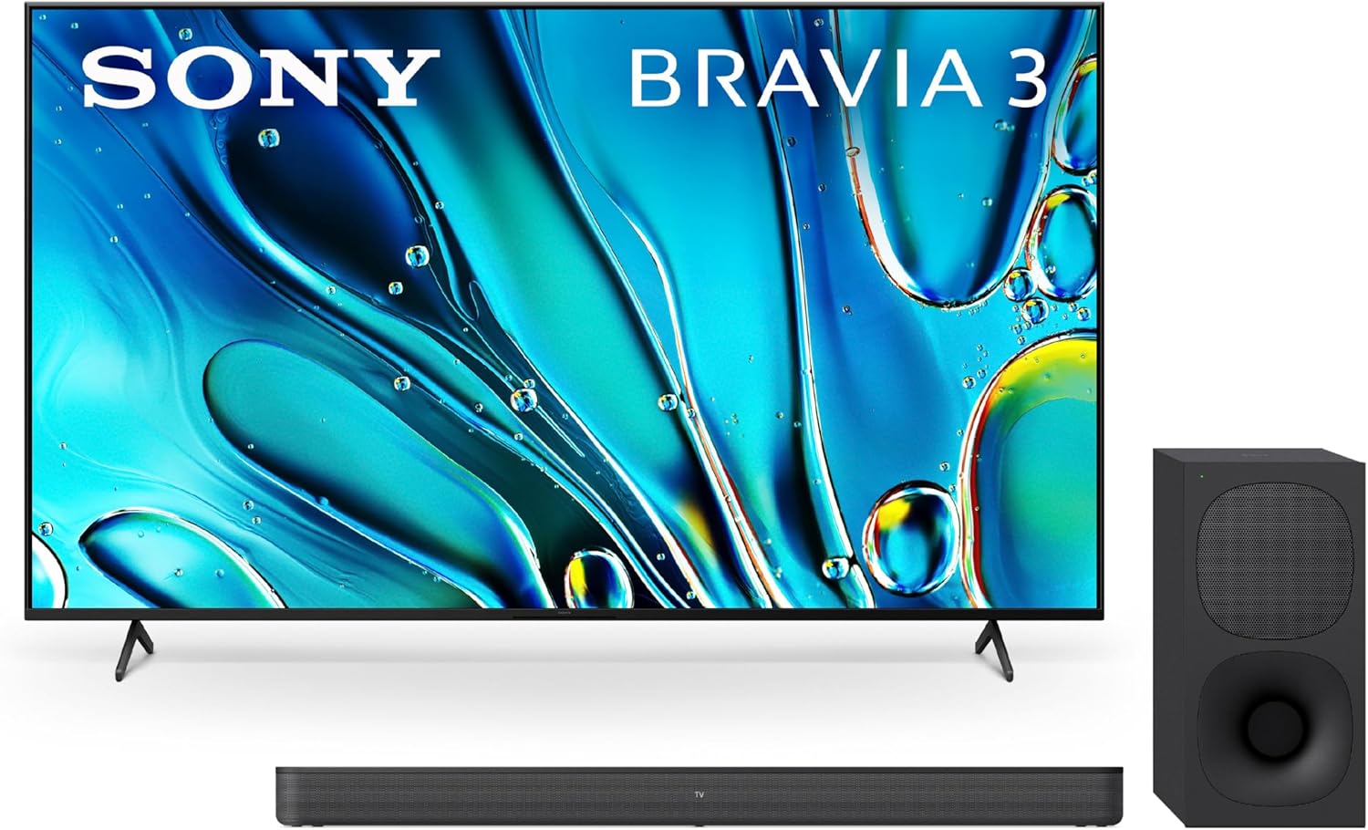 Sony 75 Inch 4K Ultra HD TV BRAVIA 3 LED Smart Google TV with Dolby Vision HDR and Exclusive Features for Playstation®5 (K-75S30), 2024 Model HT-S400 2.1ch Soundbar