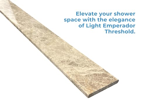 Light Emperador Marble Threshold | Shower Curb Top for Schluter Kerdi Board, Tile Redi Shower Pan System, Backsplash, Jambs, Fireplaces (4" x 36")