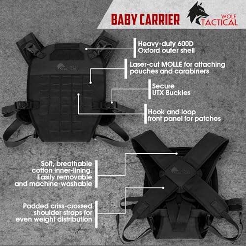 WOLF TACTICAL Toddler and Baby Carrier for Men - Dad Baby Carrier Military Mens Baby Carrier for Infants and Toddlers