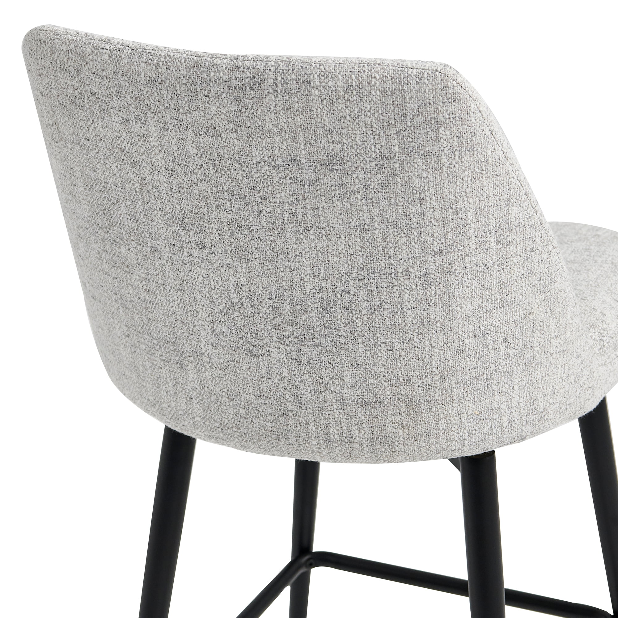 CHITA 27 inch Counter Height Swivel Bar Stools Low Back Set of 2, Metal Base, Faux Leather in Cloud