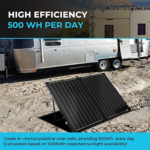 Renogy 220 watt Portable Solar Panel for Power Station, 12v Foldable Solar Panel for Camping RV of 23.5% Efficiency Mono Solar Module