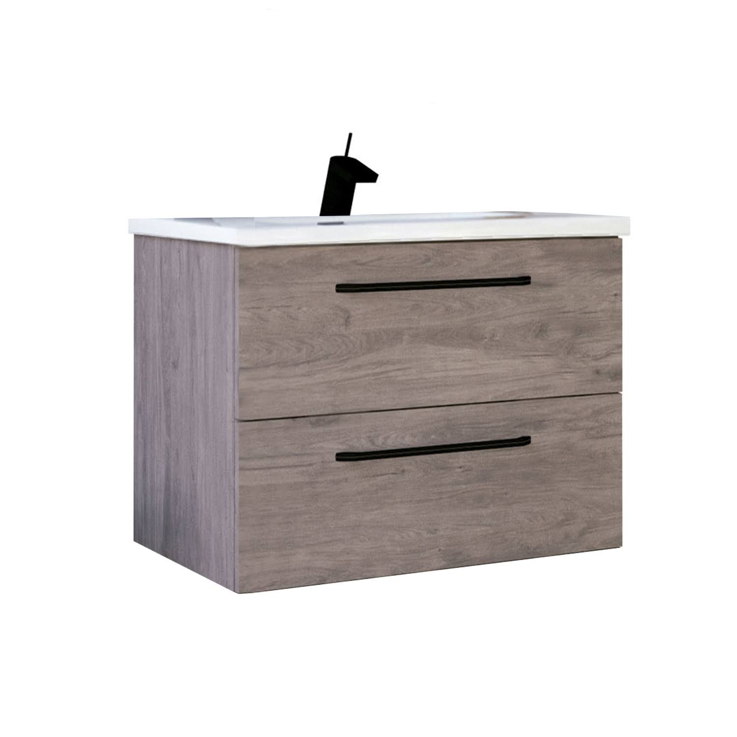 24x22 Modern Bathroom Vanity Dakota Set | Chicago Oak Wood | 24 x 24 x 18x22 Cabinet + Sink