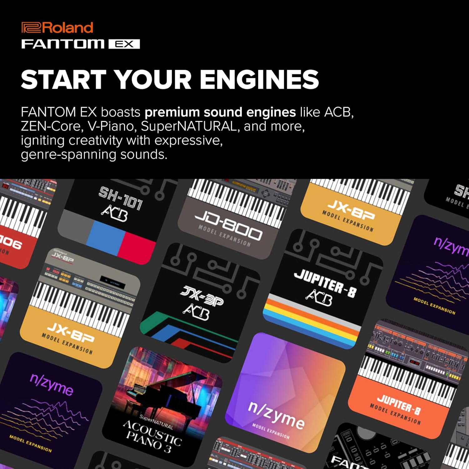 Roland FANTOM 6 EX Synthesizer | Compact FANTOM with 61 Synth-Action Keys | Updated & Enhanced with the Latest Technology | Advanced Sound Engines | Over 7000 Onboard Sounds | Deep DAW Integration