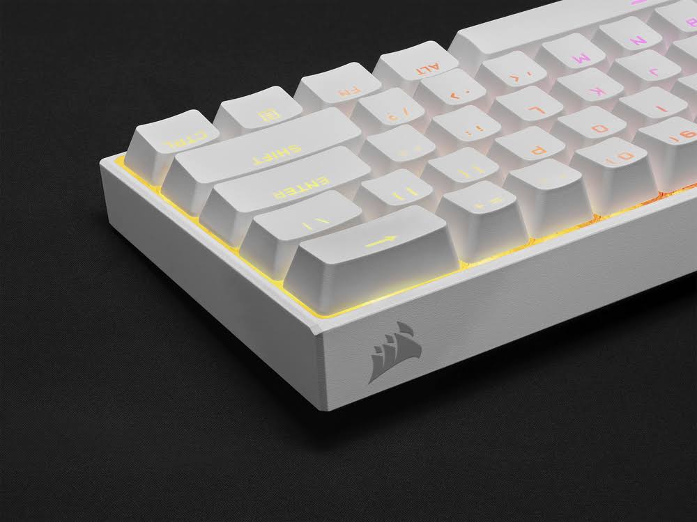 Corsair K65 RGB Mini 60% Mechanical Gaming Keyboard - Cherry MX Speed - White