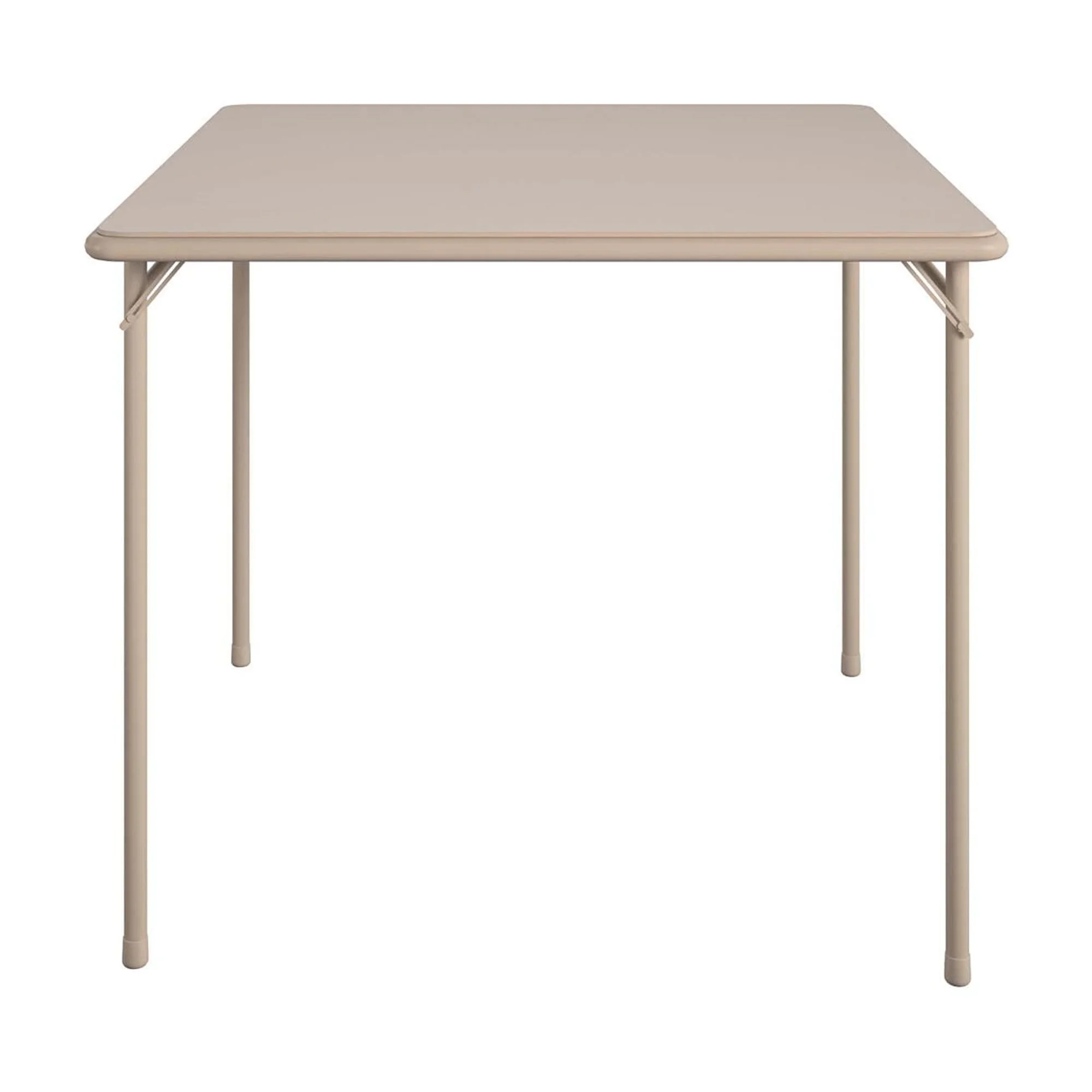 COSCO 5-Piece Folding Dining Set with Card Table and 4 Fabric Padded Chairs, Tan
