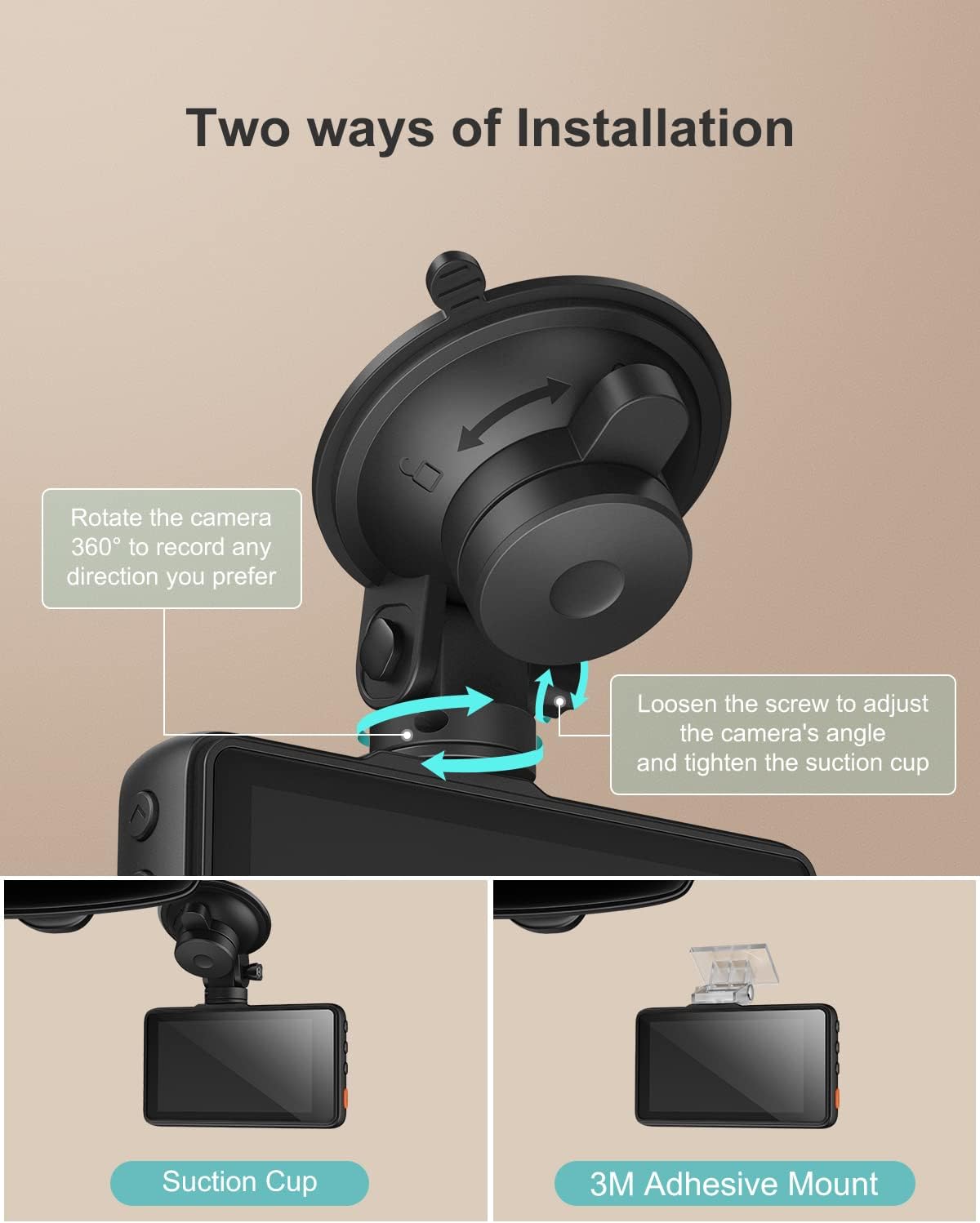 iZEEKER Dash Cam 1080P Car Dash Camera, Super Night Vision Driving Recorder 3 Inch LCD Screen 170° Wide Angle, G-Sensor, Accident Record, Loop Recording Pack of 2