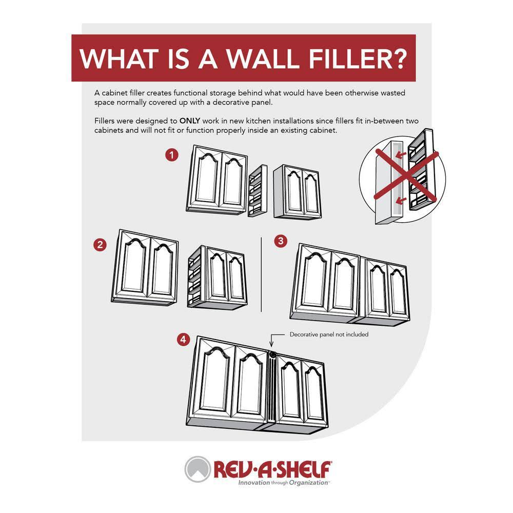 Rev-A-Shelf - 432-WFBBSC36-3C - 3x22 W x 36x22 H Pull-Out Between Cabinet Wall Filler w/ SC