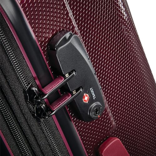 Samsonite SWERV DLX Spinner 3 Piece Carry-On, Medium, and Large Suitcase Hard-Shell Luggage Set with Side Carry and Telescopic Handle, Aubergine