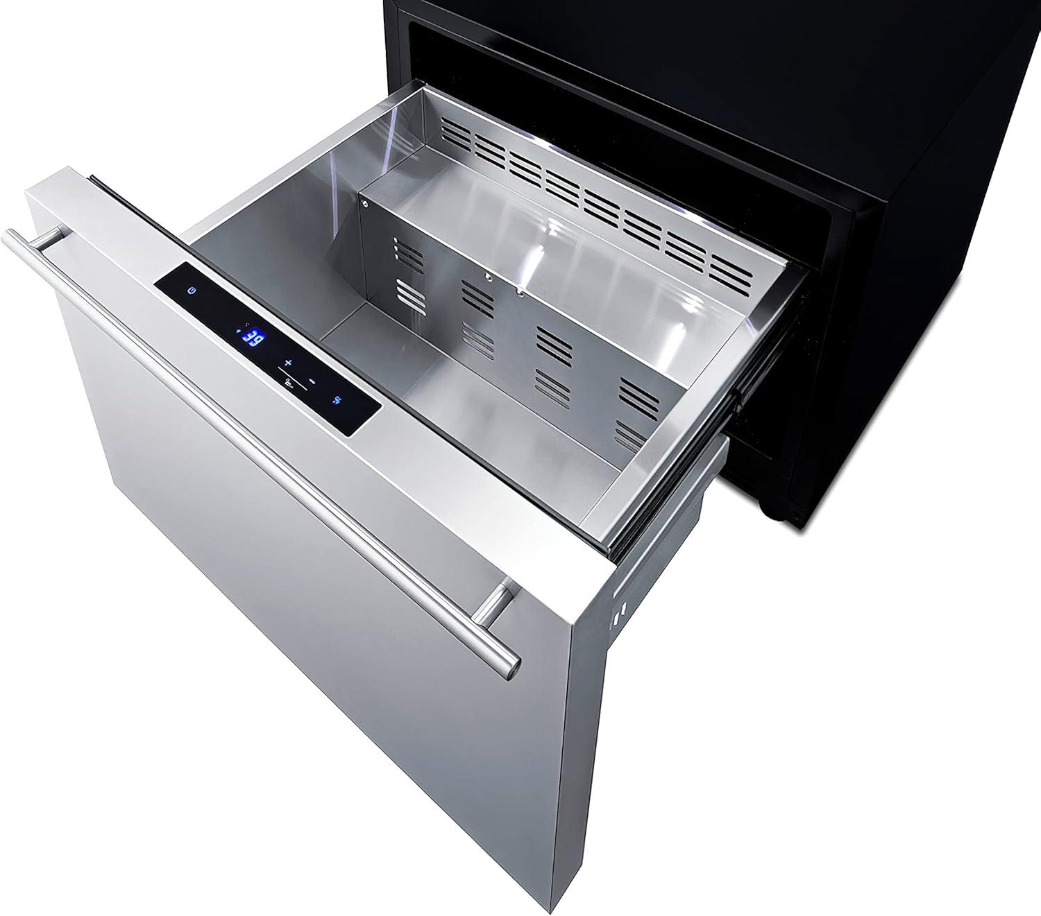 Summit Appliance SDR24 24" Wide Built-In Drawer Refrigerator; 2 cu.ft Capacity; Panel Ready Drawer Front (Not Included); Frost-free Operation