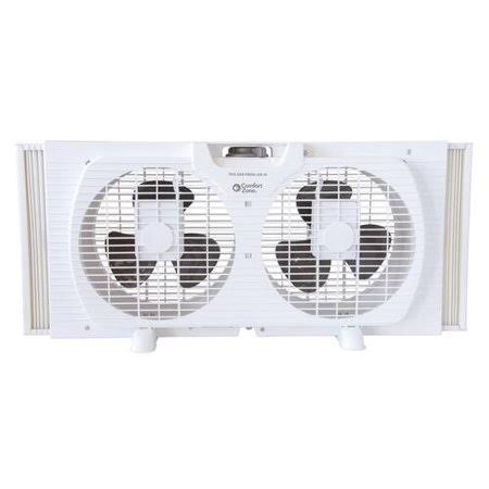 Comfort Zone 9 inch White Twin Window Fan