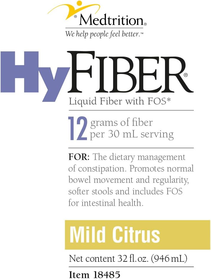 Daily Liquid Fiber for Regularity and Soft stools |HyFiber| 12 Grams Soluble Fiber. 4 Bottles. Pack of 2