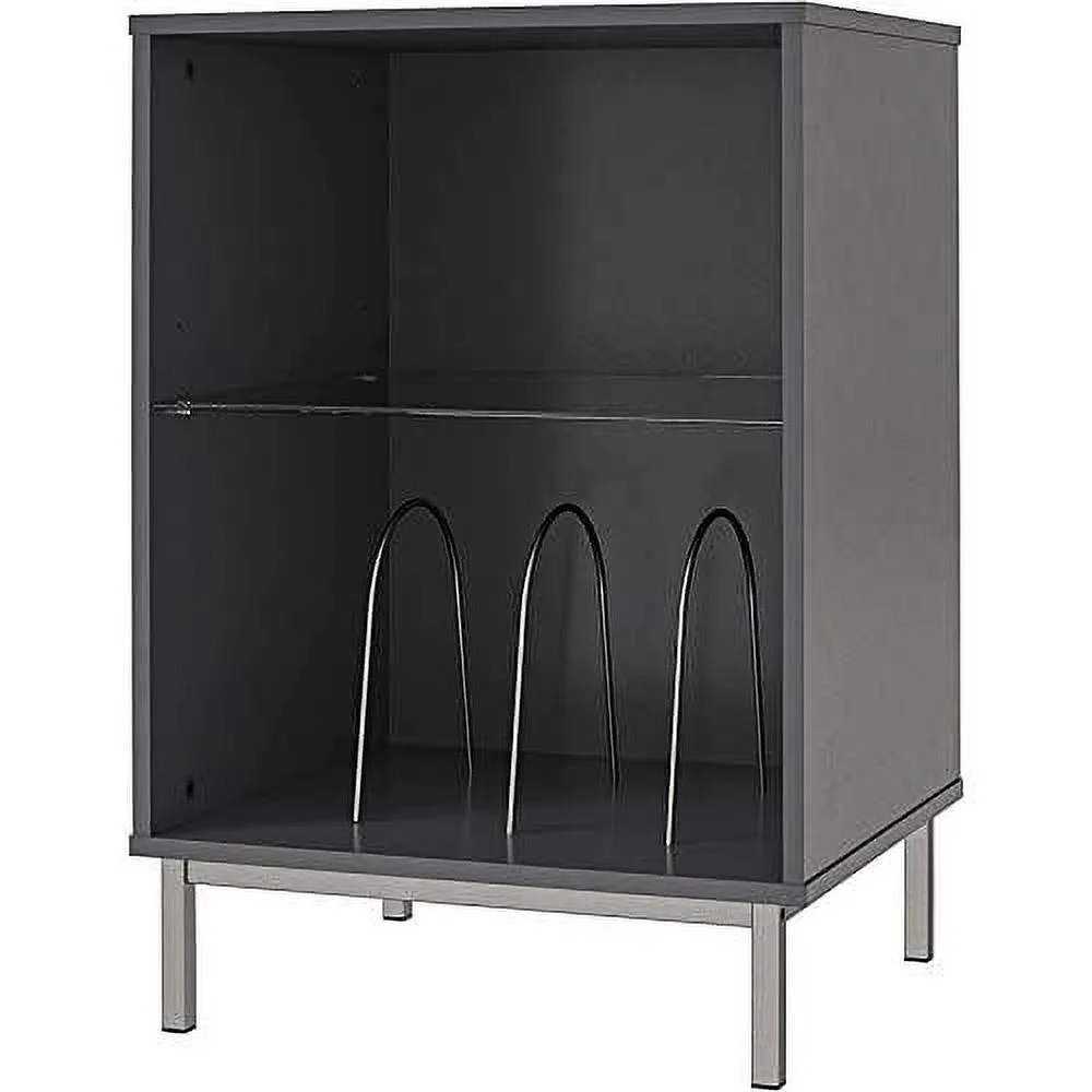 Contemporary Turntable Stand In Graphite Gray