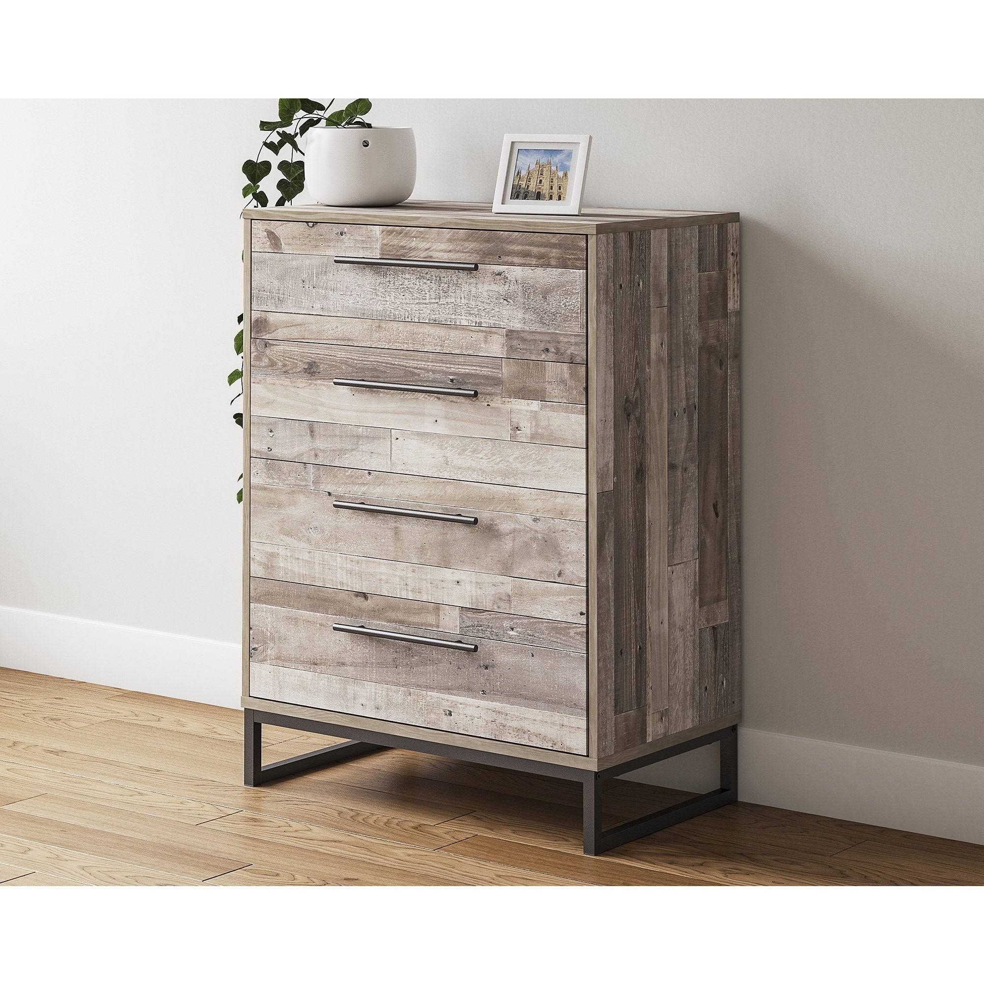 Signature Design Neilsville Whitewash 4-Drawer Chest by Ashley