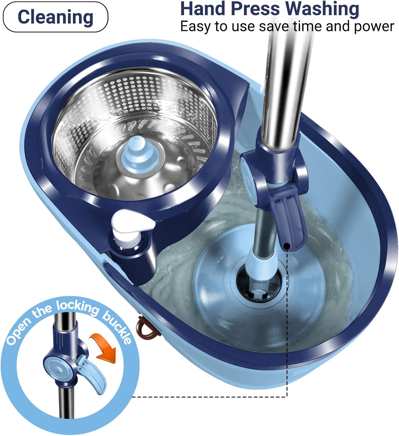 MASTERTOP Spin Mop and Bucket with Wringer Set and Spin Mop and Bucket with Foot Pedal