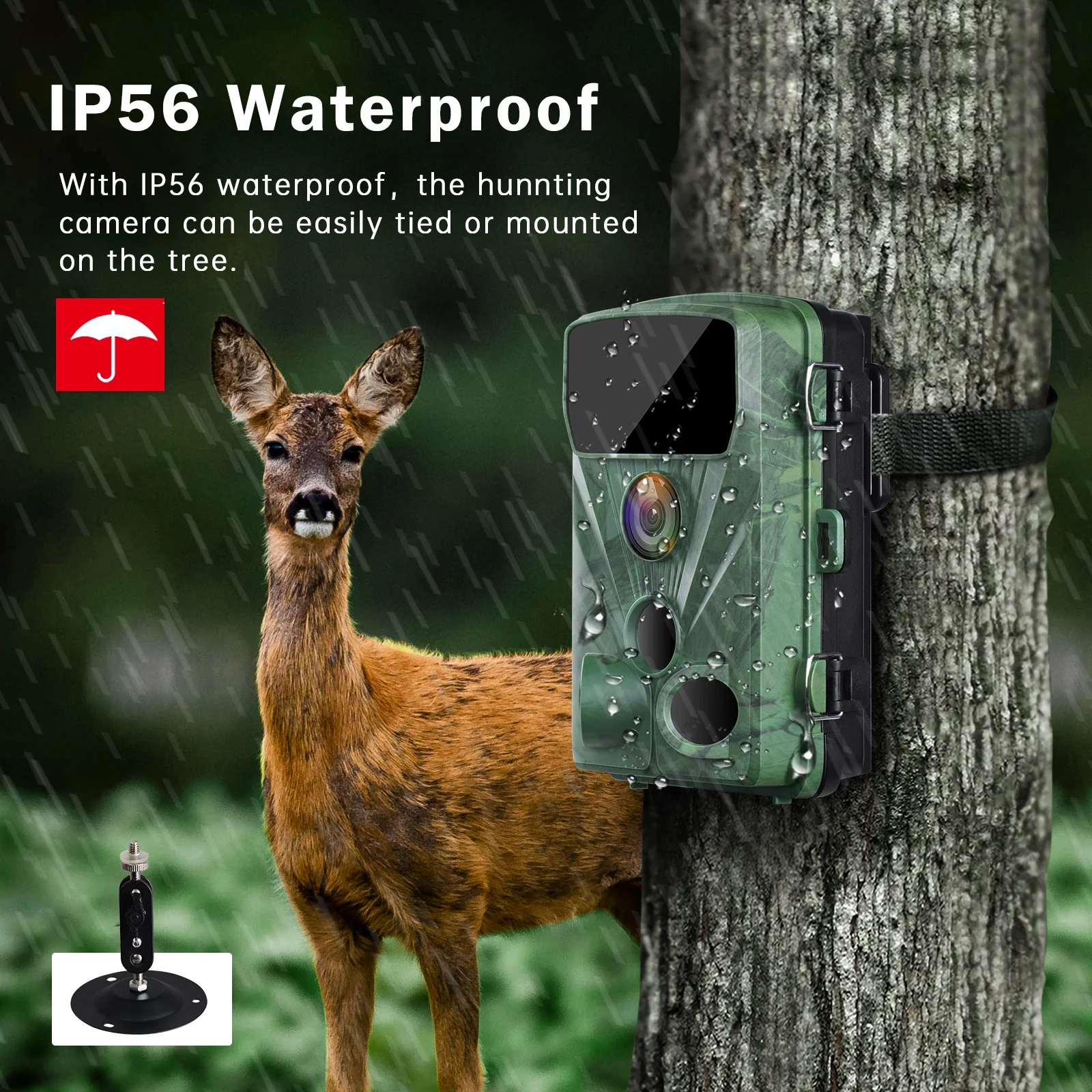 CAMPARK 2 PACK Trail Camera 4K 20MP Hunting Game Camera with infrared Night Vision 44pcs 940nmn 120°Wide-Angle Waterproof 2.4" LCD Trail Cam for Wildlife Monitoring