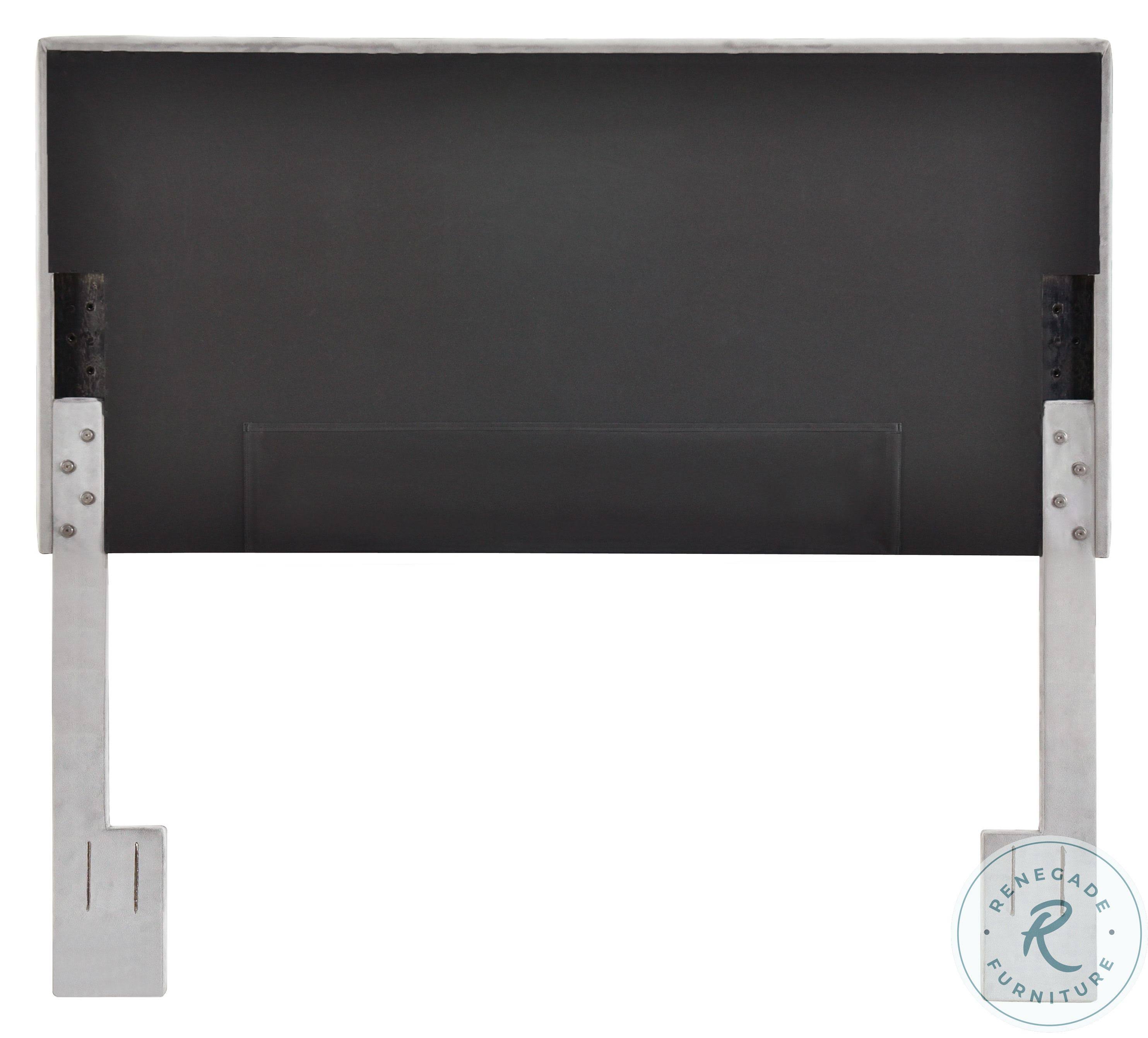 DS-D367-270 Light Gray King Cal. King Velvet Channel Headboard
