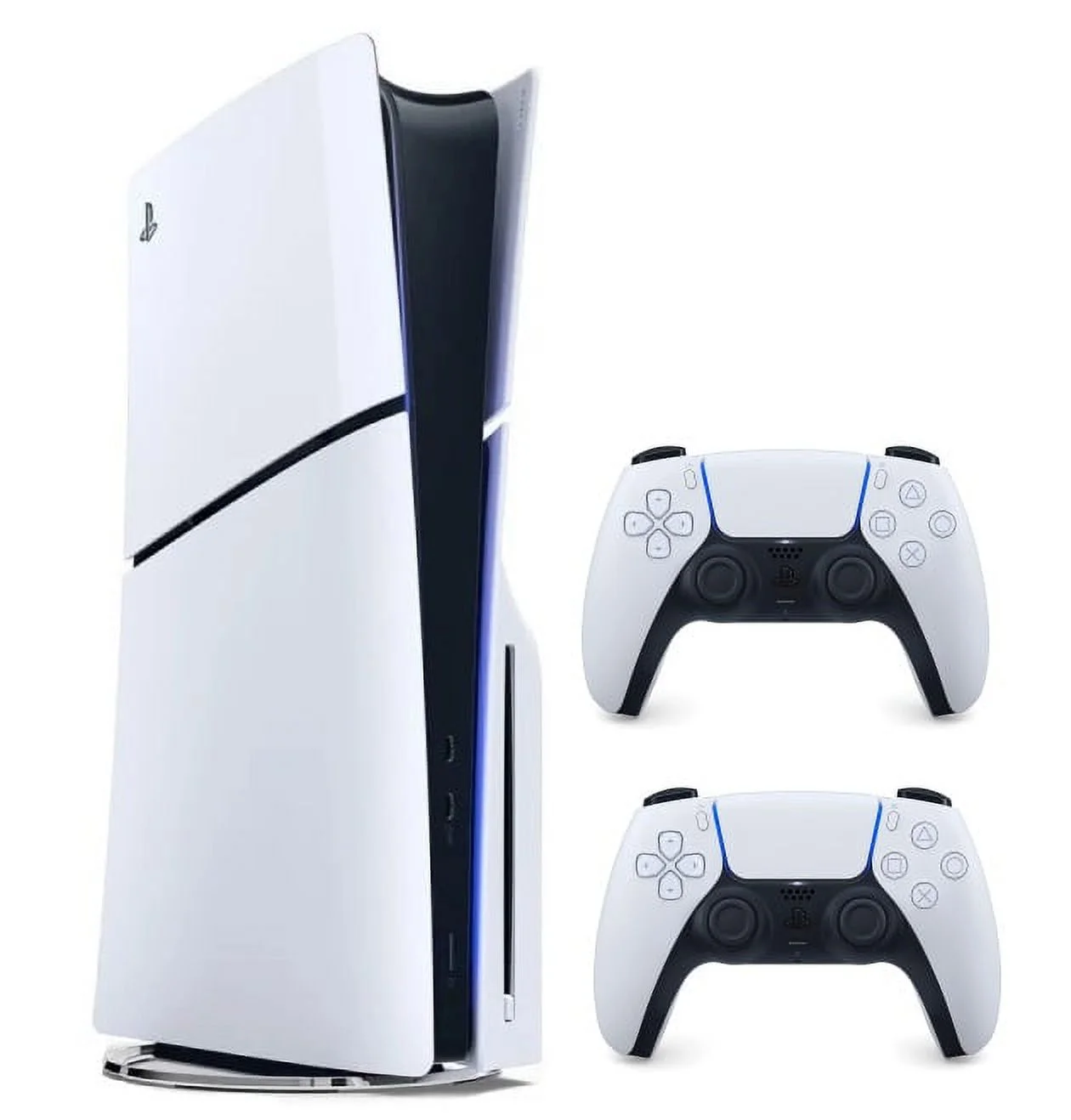 Sony PlayStation 5 Console Slim Disc Edition with Extra Dualsense White Controller Bundle