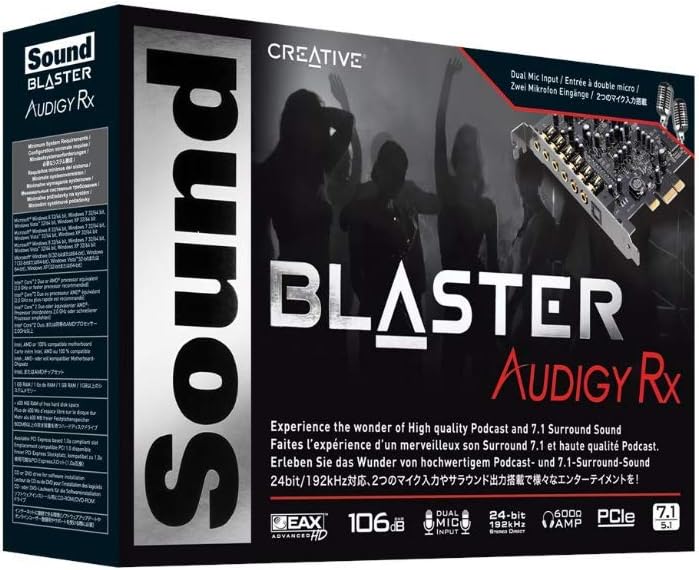Creative Sound Blaster Audigy PCIe RX 7.1 Sound Card with High Performance Headphone Amp