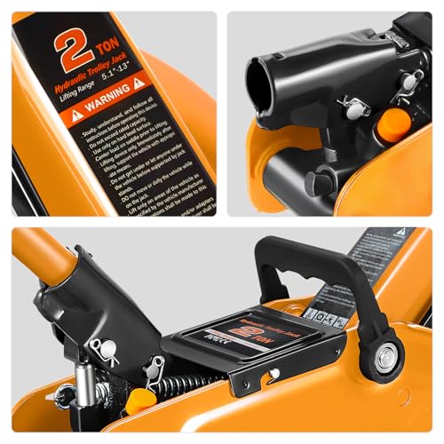 DNA MOTORING Floor Jack 3 Ton (6000 lbs) Capacity, Fast Lift Service Jack Low Profile Steel Heavy Duty Hydraulic Car Jack, Lifting Range 3"-20", Black, TOOLS-00475-BK