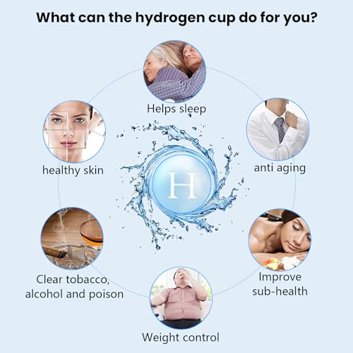 Hydrogen Water Generator,Water Purifier,Hydrogen Water Bottle, Portable Hydrogen Water Ionizer Machine, Hydrogen Water Bottle Generator USB Portable Hydrogen Water Maker Machine 380ml Blue