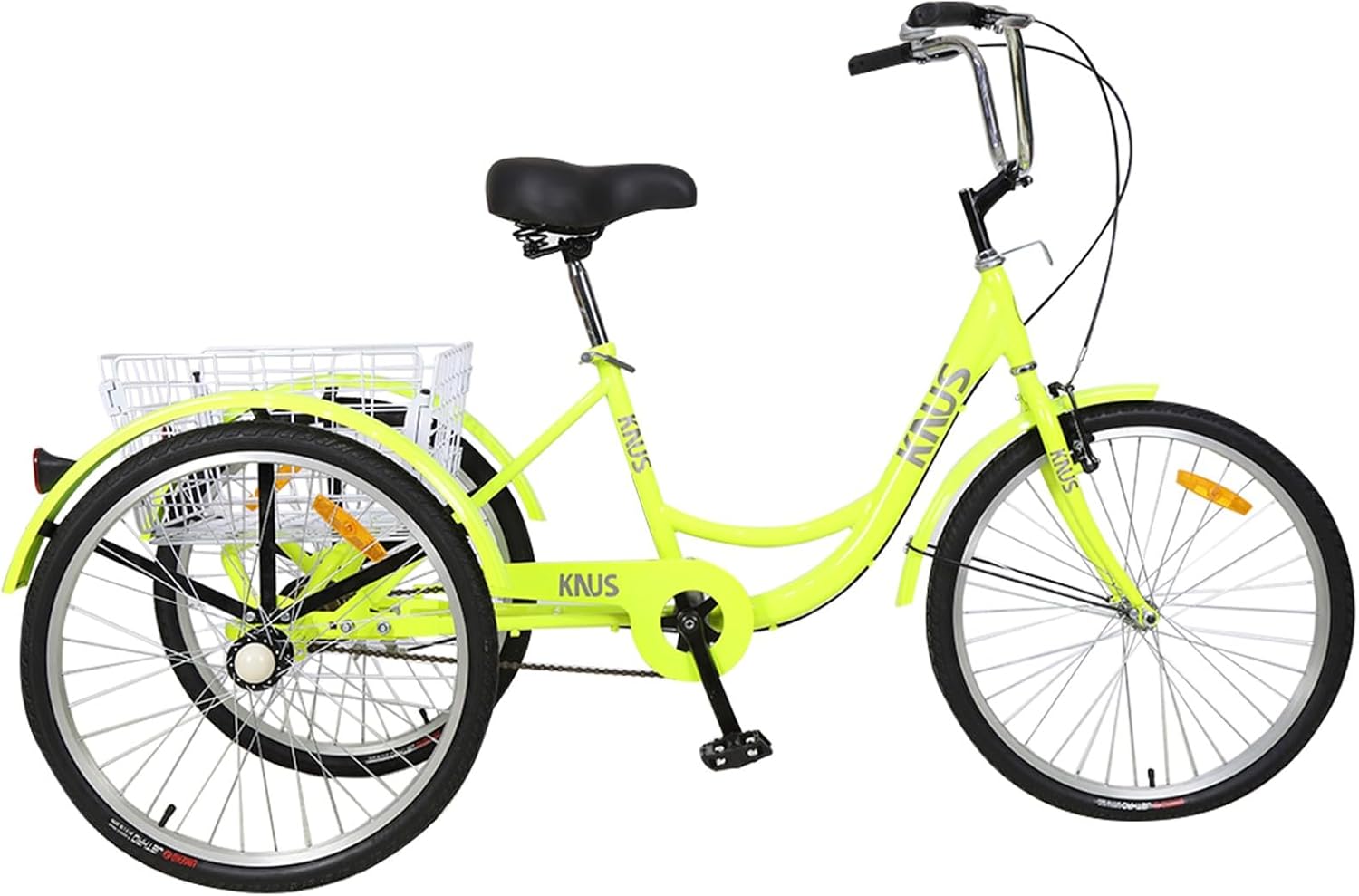 Adult Tricycle Trikes,3-Wheel Bikes,26 Inch Wheels Cruiser Bicycles with Large Shopping Basket for Women and Men