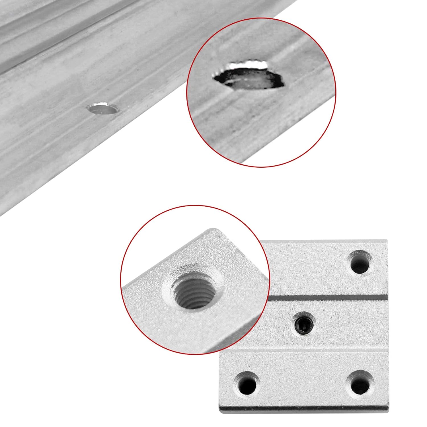 Linear Rails and Bearings Linear Rail 2X SBR16-2000mm Linear Slide Rail and 4X SBR16UU Carriage Bearing Block Linear Bearings and Rails for DIY CNC Routers Lathes Machine