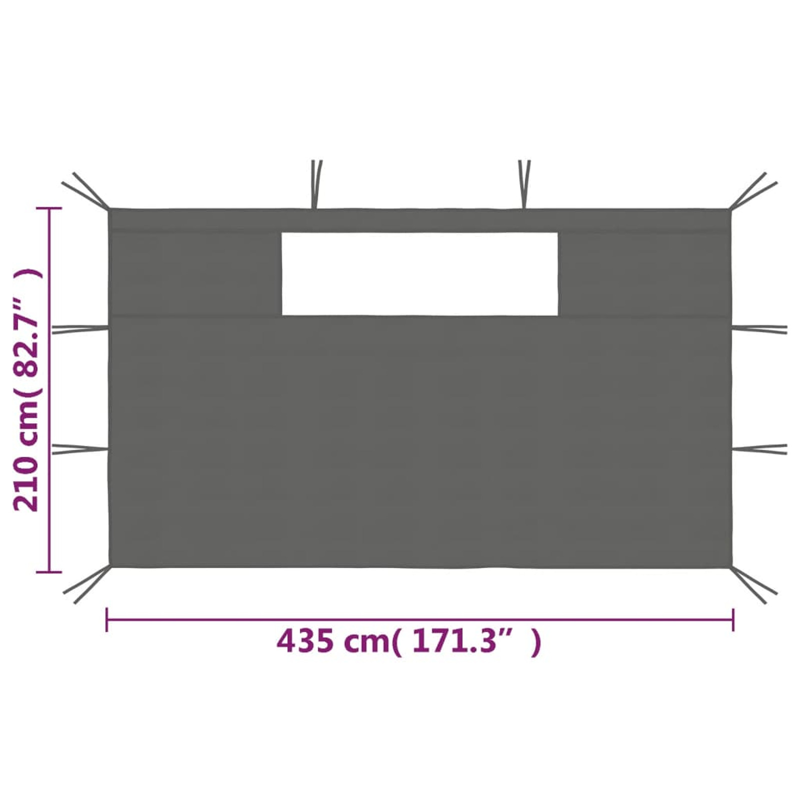 Htovila Gazebo Sidewalls with Windows 2 pcs Anthracite