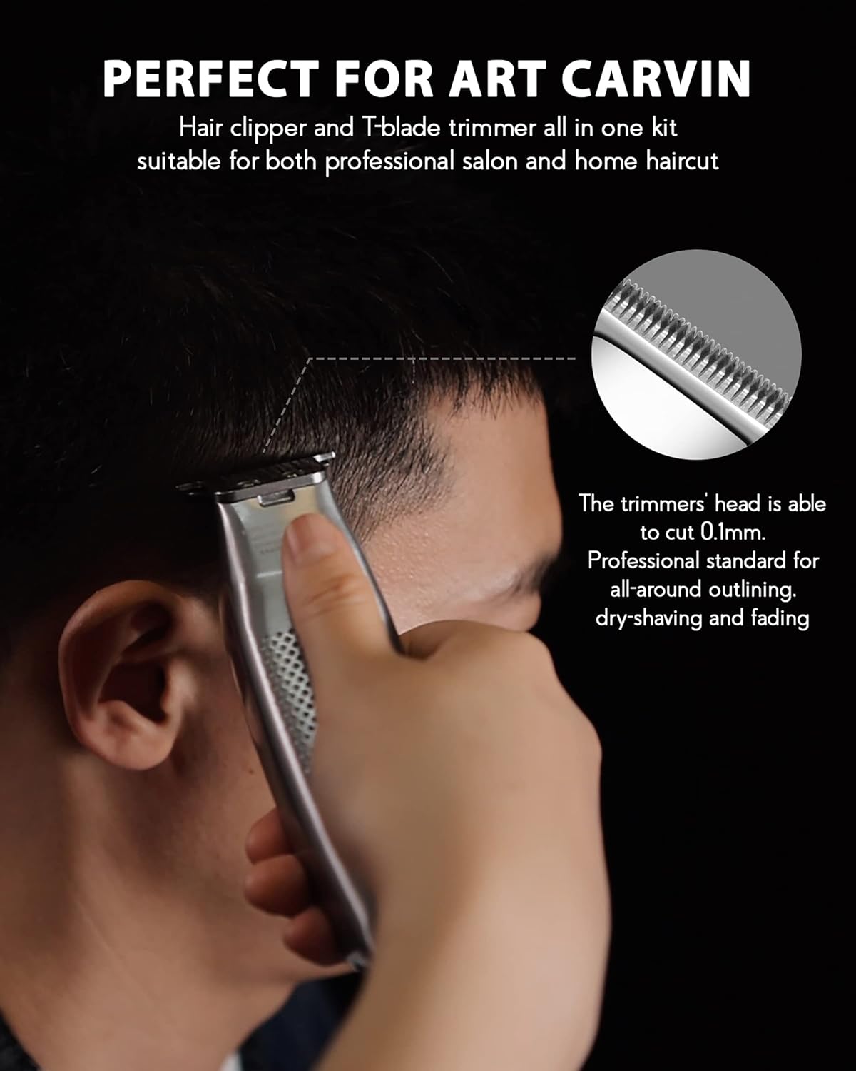 Professional Hair Clippers for Men, KBDS Cordless Clippers and T-Blade Hair Trimmer Barber Kit with Stainless Steel Blades and LED Display USB Rechargeable for Family and Salon Pack of 2