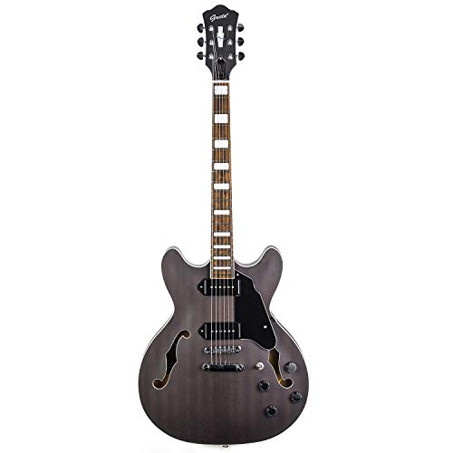 GROTE Electric Guitar Semi-Hollow Body Guitar matte finished P90 (Grey)