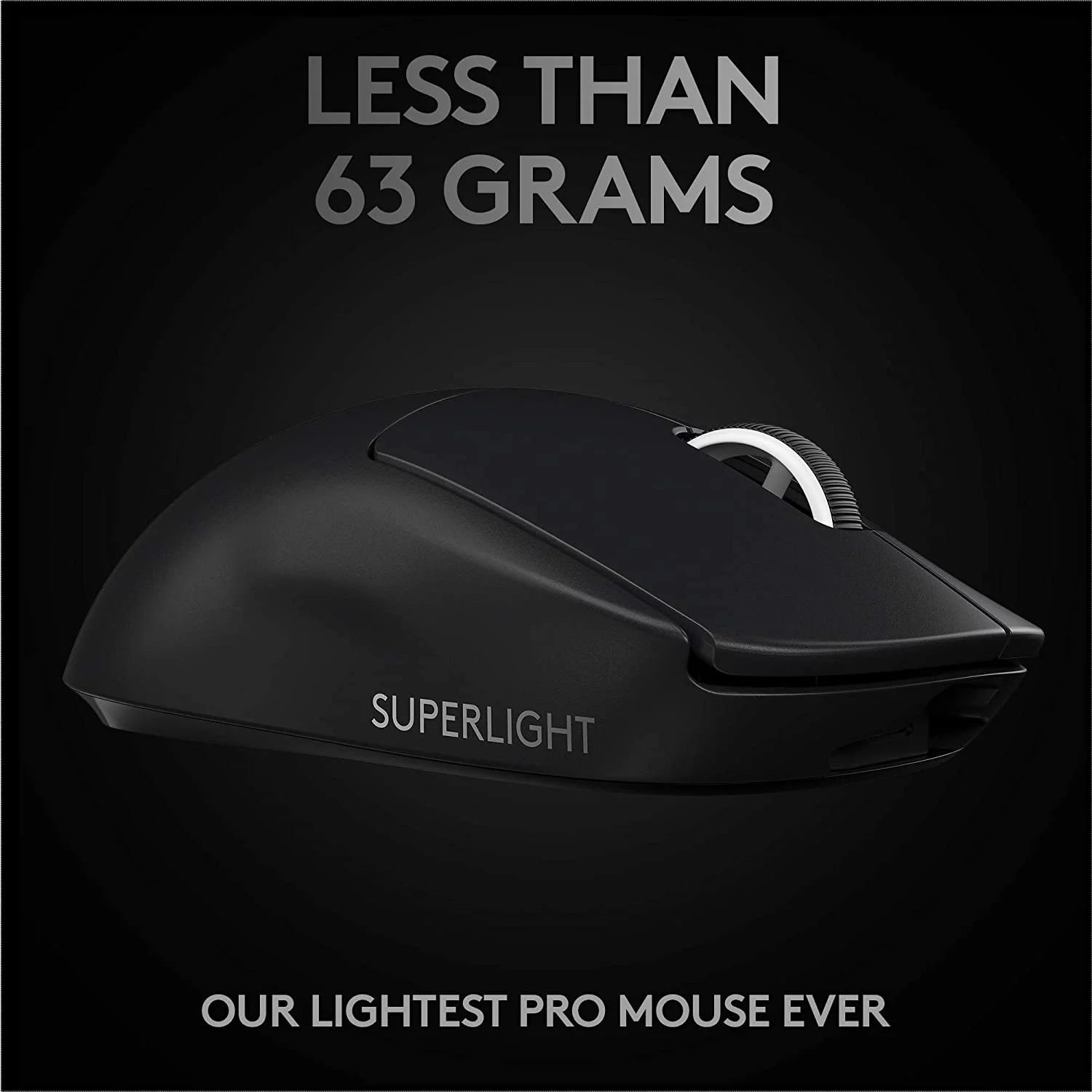 Logitech G PRO X SUPERLIGHT Wireless Gaming Mouse Ultra-Lightweight HERO 25K Sensor 25 600 DPI 5 Programmable Buttons Long Battery Life Compatible with PC / Mac - Black