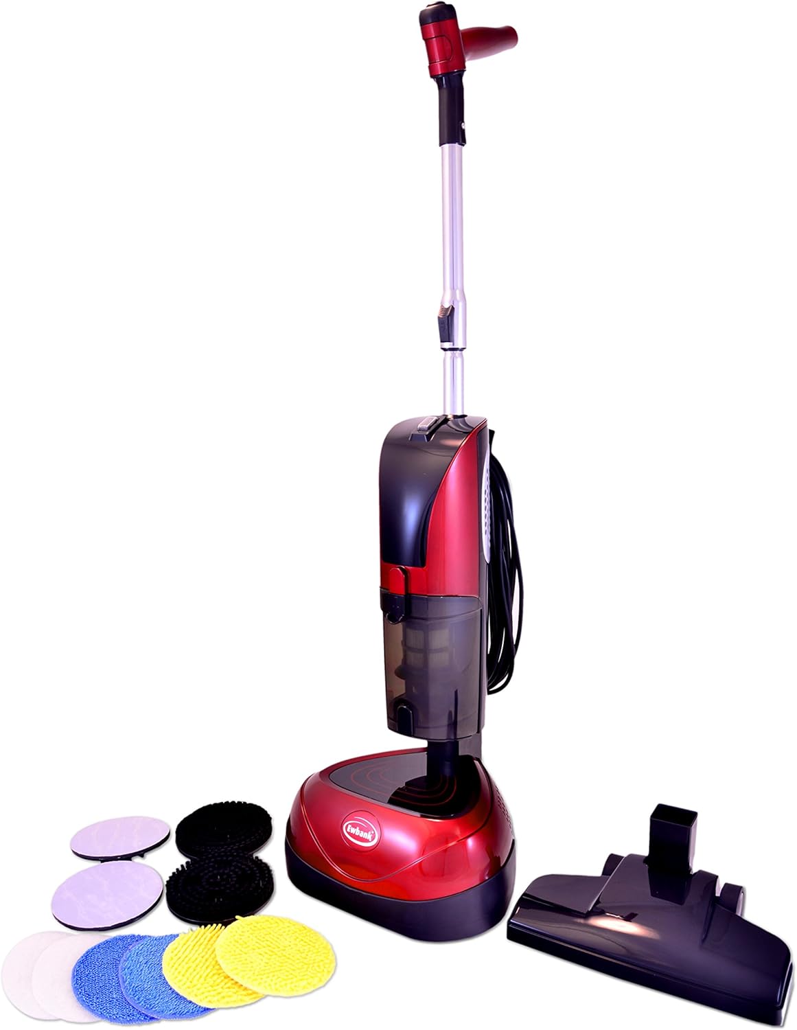 Ewbank EPV1100 4-in-1 Floor Cleaner, Scrubber, Polisher and Vacuum, Red Finish, 23-Foot Power Cord
