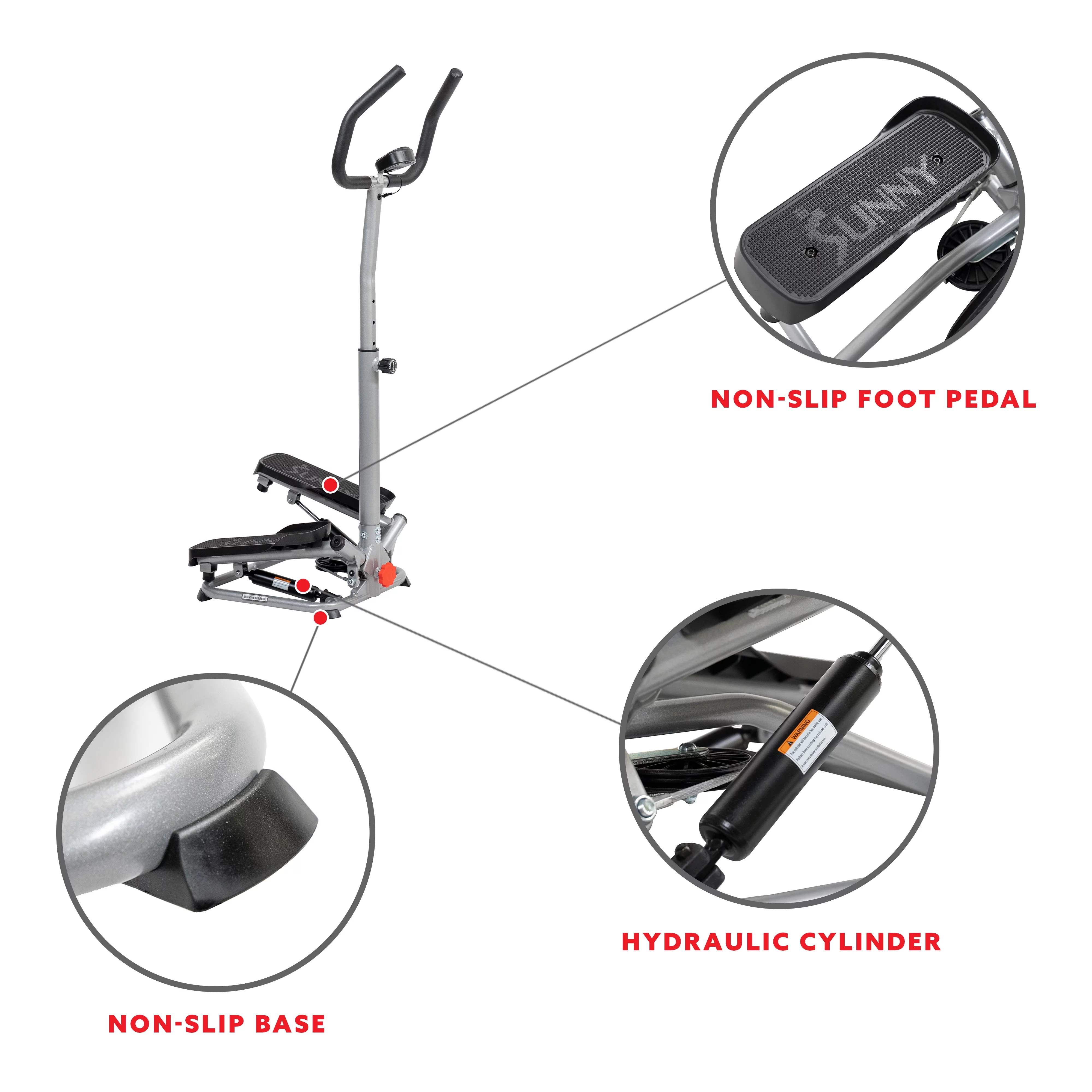 Sunny Health & Fitness Mini Twister, Stair Stepper, Climber Machine with Handlebar for Total Body Toning, SF-S020027