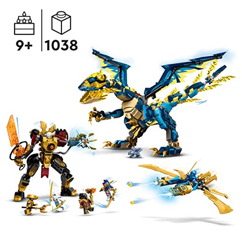 LEGO 71796 Ninjago The Elemental Dragon Against Empress' Robot Large Construction Toy for Christmas, with Figures and 6 Ninja Minifigures, Collectible Set, Kids Gift
