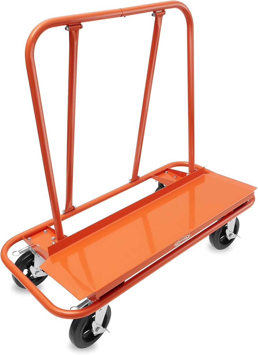 GypTool Heavy Duty Drywall Sheet Cart & Panel Dolly with 4 Swivel Wheels - Orange