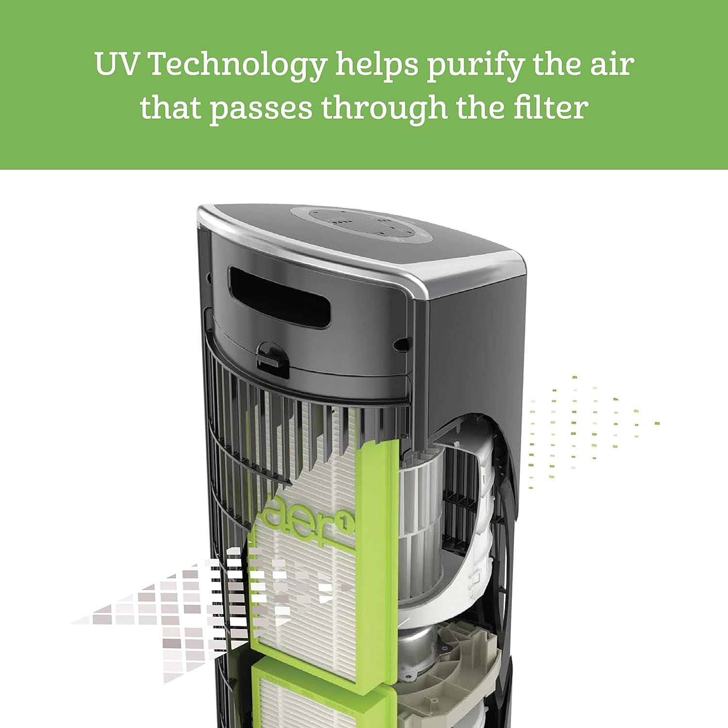 Holmes® Bug-Reducing True HEPA Filter Air Purifier, Medium Room Air Cleaner, Oscillating Air Purifier with UV Technology