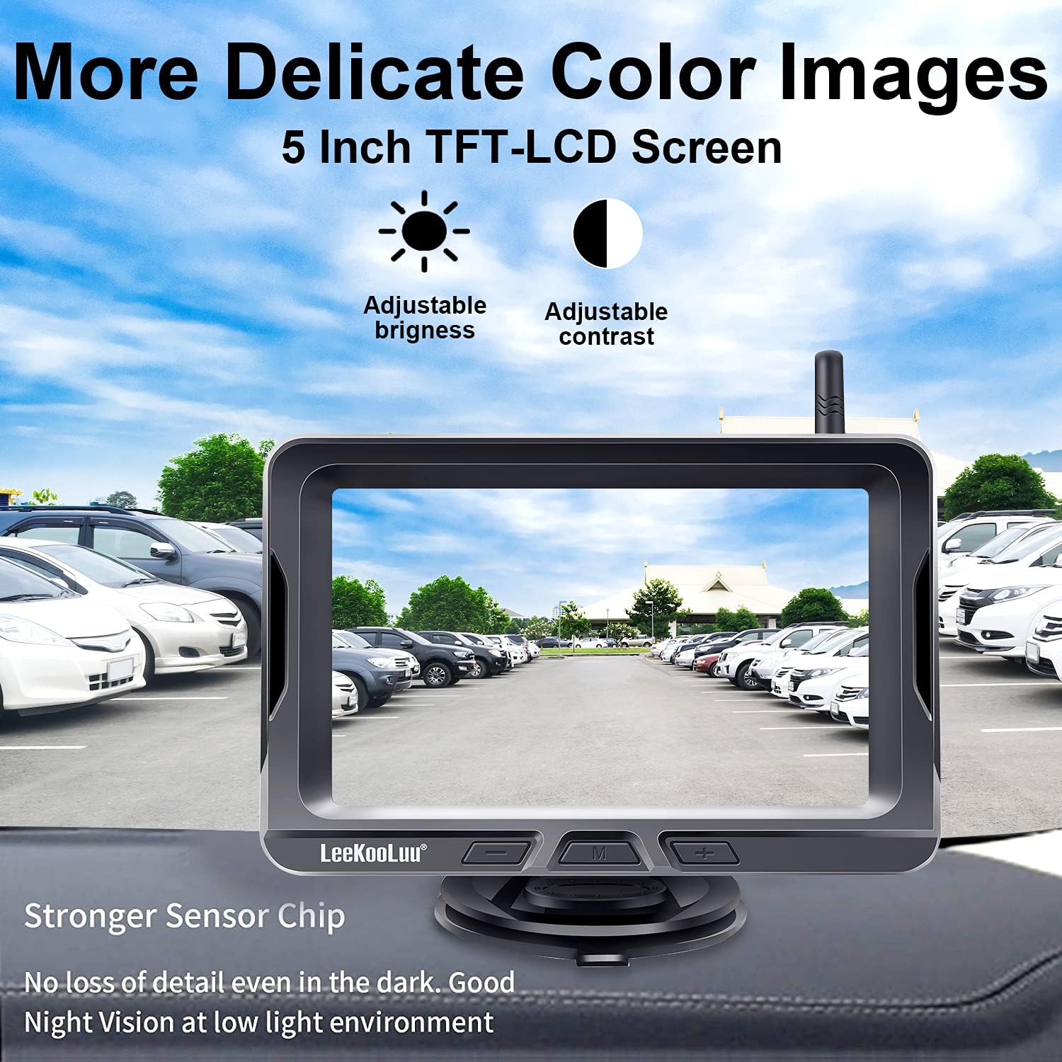 Wireless Backup Camera for Car,Truck,SUV,Sedan,HD 1080P Bluetooth Backup Camera with 5 Inch Split Screen System Support Add Second Wireless Camera for DIY Installation LeeKooLuu LK2