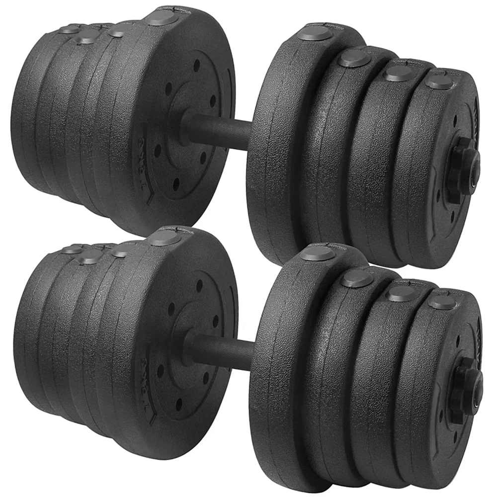 Yaheetech 66LB Adjustable Dumbbell Weight Set Home Training Dumbbell Pair Lifting Black