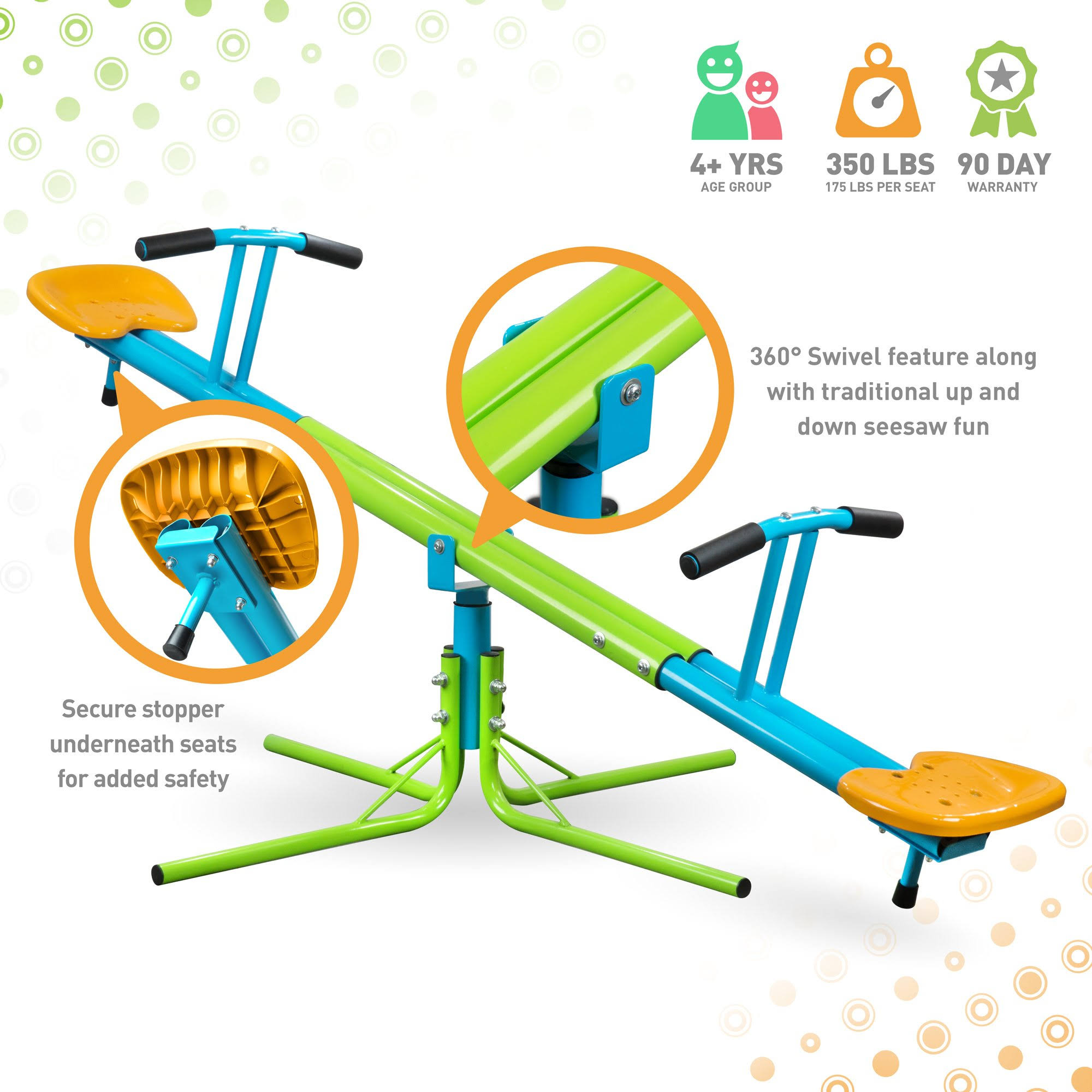 Pure Fun Heavy Duty 360 Kids Swivel Seesaw