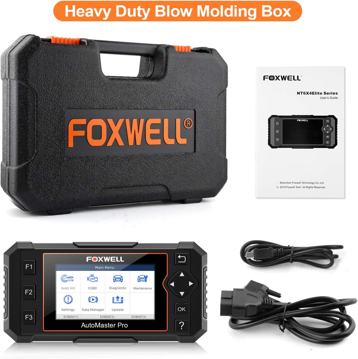 FOXWELL Obd2 Scanner All Systems Diagnostic Scan Tool NT624 Elite, Automotive Diagnostic Tool for All Cars with EPB Reset/Oil Light Reset/ABS Bleeding/Throttle Reset/SAS Calibration (2022 Version)