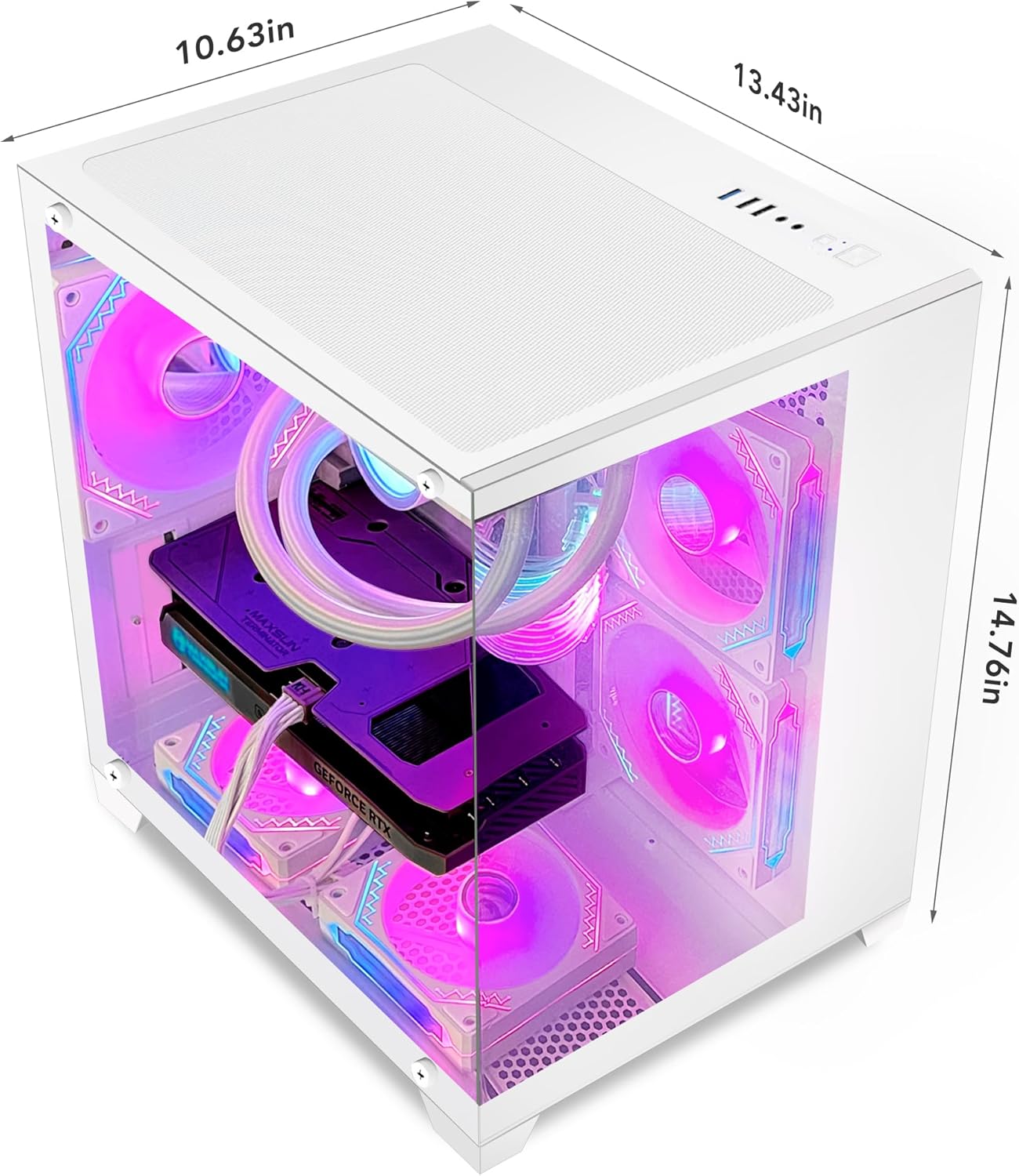 Panorama Gaming PC Desktop - AMD Ryzen 5 5600G 3.9GHz, RX 6650 XT 8GB, 32GB DDR4 RAM 3200, 1TB M.2 PCIE SSD, 240mm AIO, Windows 11 Pro 64-bit Desktop Computer, White