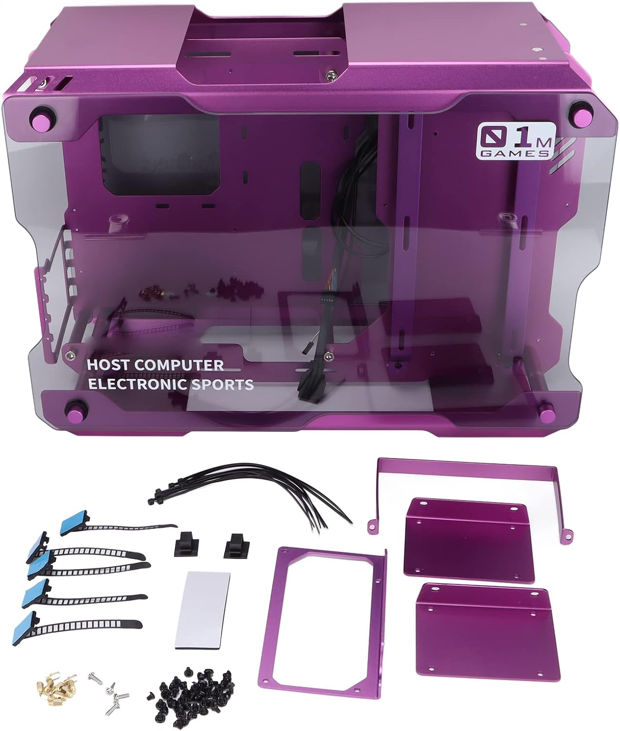 Dilwe Premium Mid-Tower ATX Case PC Gaming Case, Tempered Glass Panels Gaming PC Case Computer Chassis, ATX Matx Open Style Water Cooled Mini Gaming Chassis
