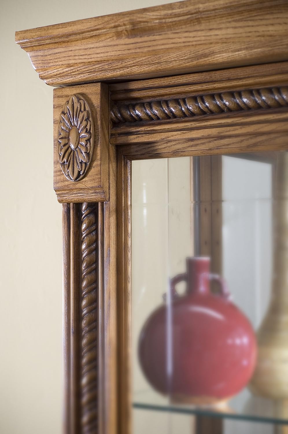 Pulaski Two Way Sliding Door Curio, 43 by 17 by 80-Inch, Medium Brown