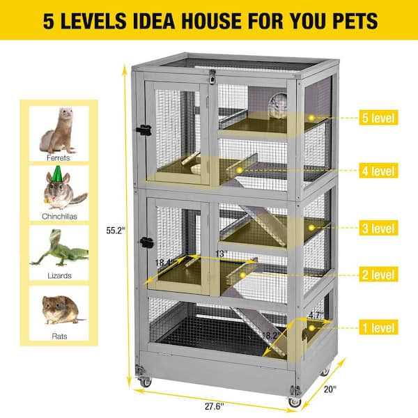 Aivituvin Wooden Ferret Cage AIR38-1 - Pet Supplies online store