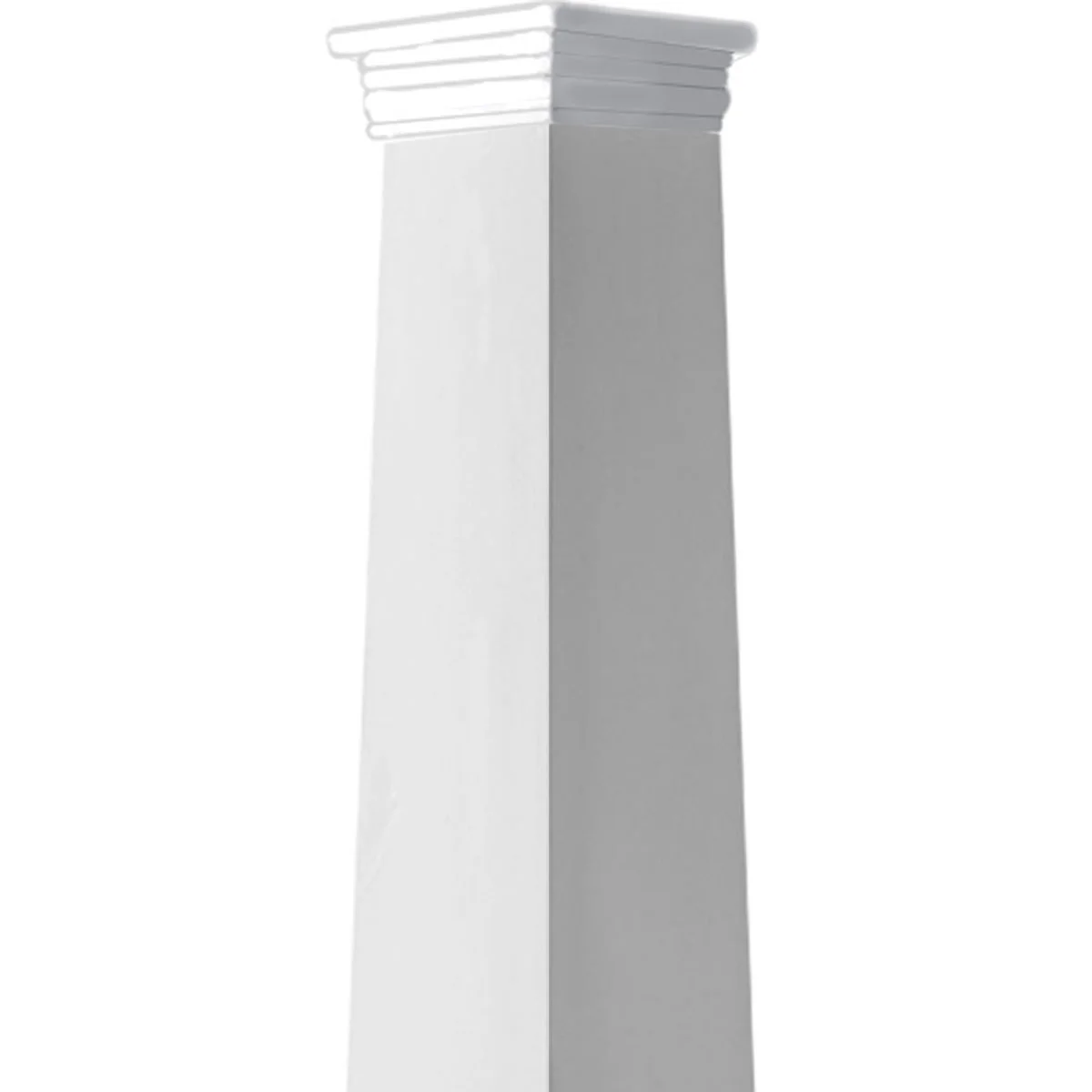 Ekena Millwork 16" Bottom Width to 12" Top Width x 8'H Premium Square Tapered Smooth PVC Endura-Craft Column Wrap Kit, Prairie Capital & Base
