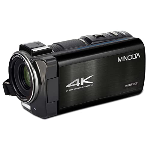 Minolta MN4K100Z 4K Ultra HD Camcorder w/10x Optical Zoom (Black)