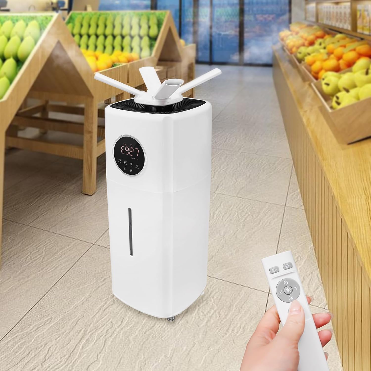 Commercial Industrial Humidifier Large Room Humidifiers 5.5gal/21l Large Humidifier Whole House Humidifier 3000 Sq.Ft, 3 Speed Whole House Humidifier with Remote Control& 360°Nozzle