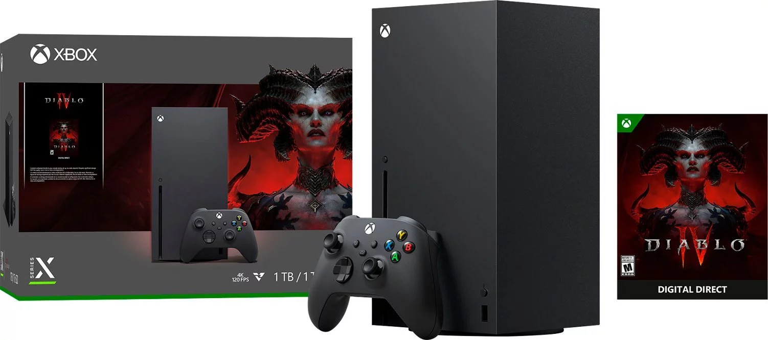 Microsoft Xbox Series X, Diablo® IV Bundle, 1TB SSD Video Gaming Console - 1 Xbox Wireless Controller+ Tigology Accessories