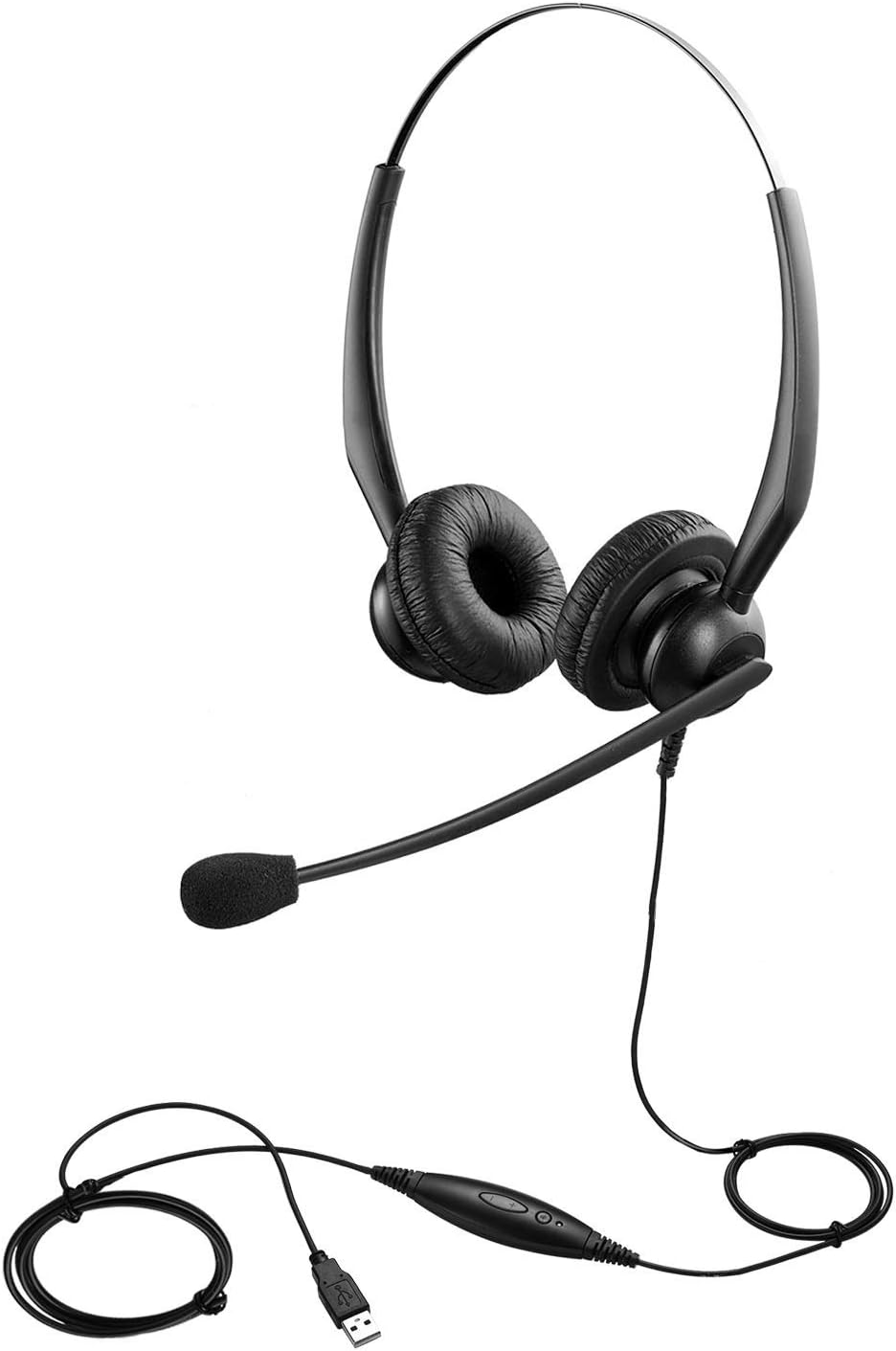 USB PC Headset for Zoom Conferencing, PC Video Call Headset with Mute Button, Teams Meeting Headset with Noise Cancelling Microphone & Volume Control, Online Teaching & Virtual Class Headset for Kids